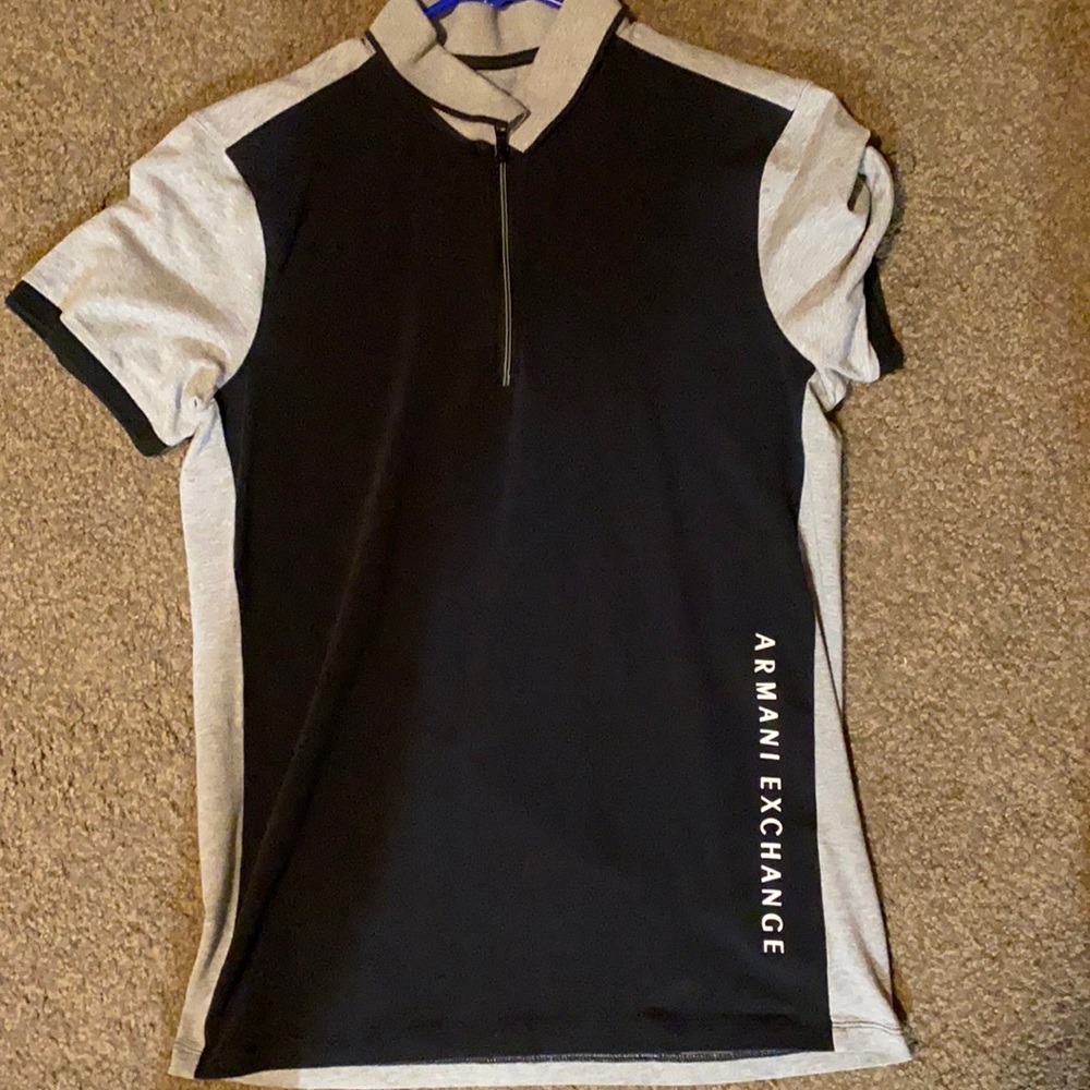 Black/gray Armani exchange polo